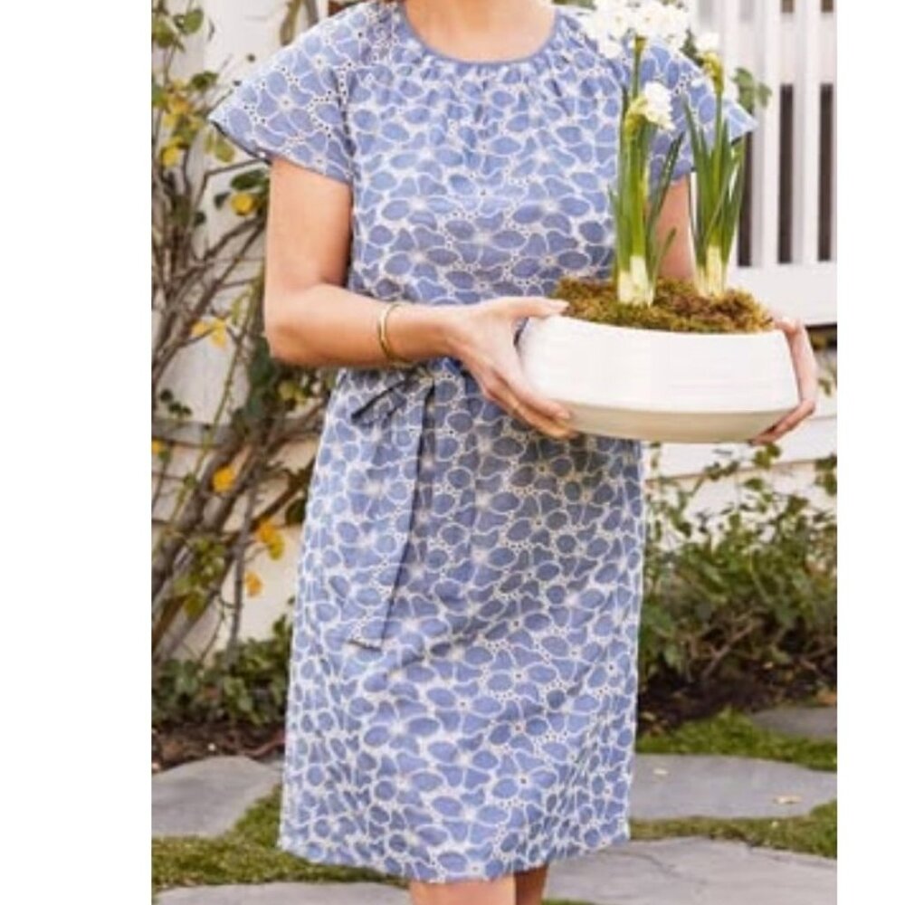 Draper James Blue and White Floral Dress